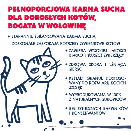 Karma sucha dla kota TEO bogata w wołowinę 1 kg