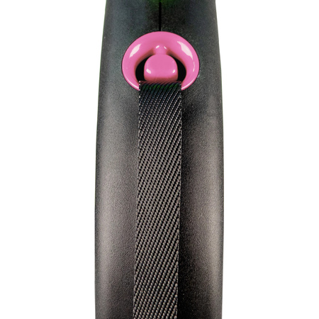 FLEXI Smycz automatyczna dla psa Black Design M taśma 5 m kol. różowy
