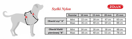 ZOLUX Szelki nylonowe dla psa regulowane 15 mm kol. turkusowy