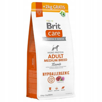 BRIT CARE PIES 12kg+2kg  ADULT MEDIUM     LAMB HYPOALLERGENIC*