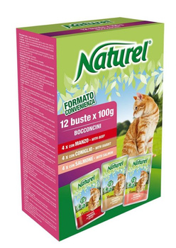 LIFE CAT NATUREL  BOX 12x100g BEEF + RABBIT + SALMON