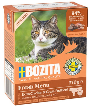 Bozita CiJ with Sterilised Chunks in      Jelly with Chicken & Beef 370g /6 64924