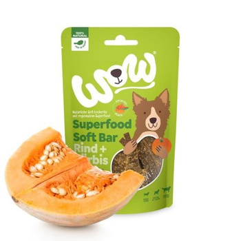 WOW Superfood Soft Bar Rind - mięso wołowe z dynią miękkie przysmaki dla psa (150g)