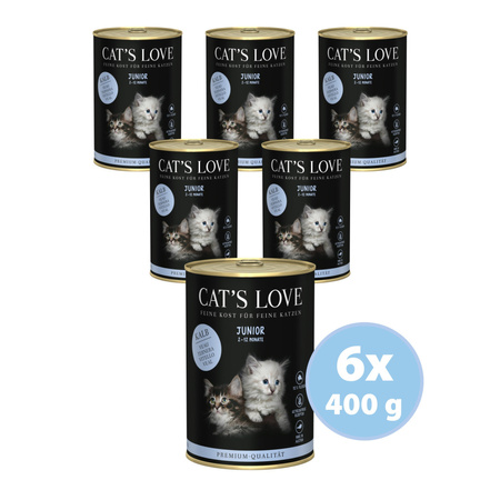 CAT'S LOVE Junior Kalb - cielęcina z olejem z łososia 400g