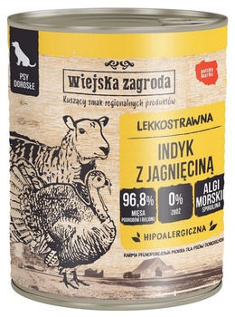 Wiejska Zagroda Indyk z jagnięciną puszka 800g