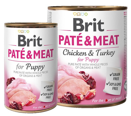 BRIT puszka 800g PATE&MEAT  PUPPY /6