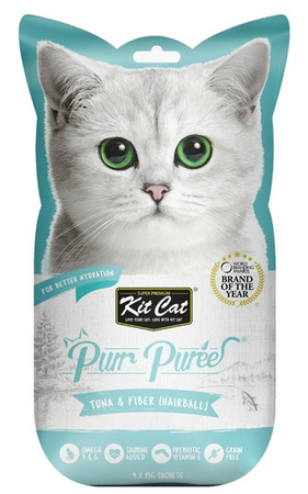 Kit Cat PurrPuree Tuna & Fiber Hairball 4x15g