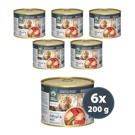 PURE NATURE CAT Senior Geflügel Wild - drób z dziczyzną i rozmarynem dla kota seniora 200g