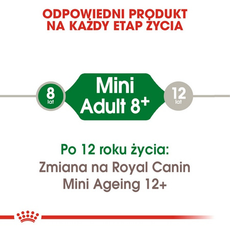 Royal Canin Mini Adult 8+ karma sucha dla psów starszych od 8 do 12 roku życia, ras małych 8kg