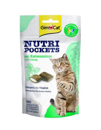 GIMCAT NUTRI POCKETS 60g CATNIP MULTIVIT /12