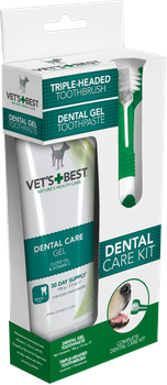 VET'S BEST DENTAL ŻEL+SZCZOTECZKA ZESTAW