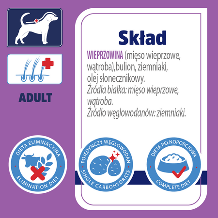 Karma mokra dla psa VET RESPONSE VETERINARY DIET HYPOALLERGENIC wieprzowina puszka 400 g