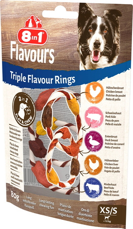 8in1 Przysmak FLAVOURS Triple Flavour Rings XS/S