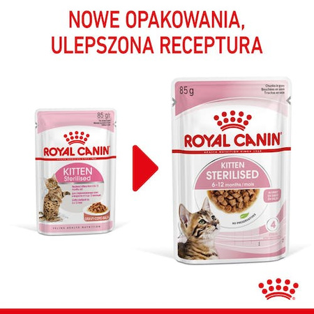 Royal Canin Kitten Sterilised karma mokra w sosie dla kociąt od 6 do 12 miesiąca życia, sterylizowanych saszetka 85g