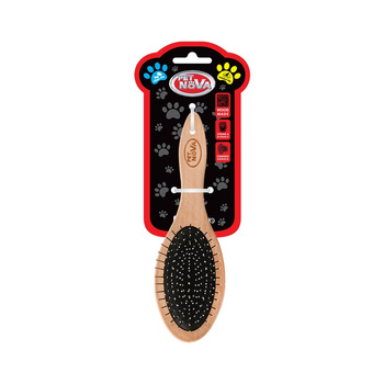 PET NOVA GRO-WOOD-2BRUSH-M szczotka drewniana dwustronna