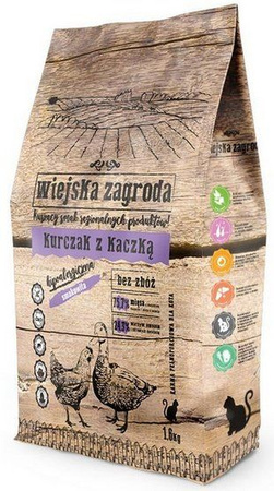 Wiejska Zagroda KURCZAK Z KACZKĄ dla kota 1,6KG