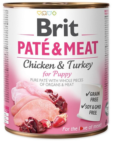 BRIT puszka 800g PATE&MEAT  PUPPY /6