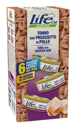 LIFE CAT MULTIBOX pusz. 6x50g             TUNA+CHICKEN HAM