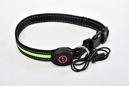 PETLOVE Obroża LED USB KOMFORT S Yellow szer. 20 mm; dł. 28-40 cm