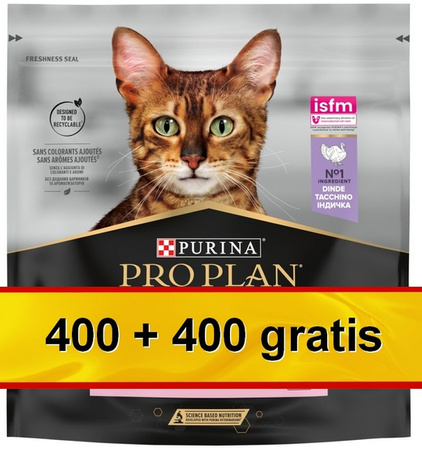 Purina Pro Plan Cat Adult Delicate Digestion z indykiem 800g (400+400g gratis)