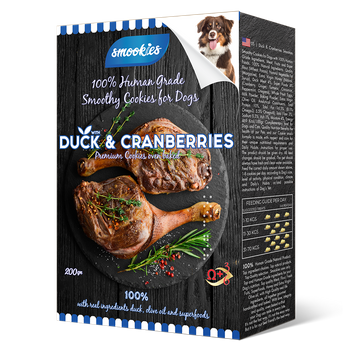 Smookies ciastka dla psa Duck & Cranberries 200g