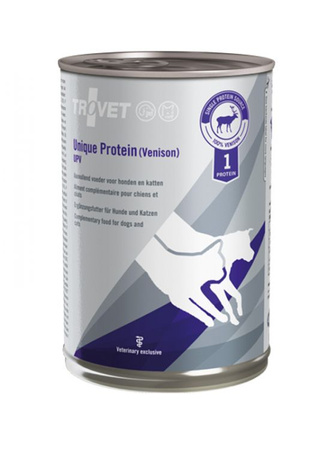 Trovet Unique Protein UPV Dziczyzna dla psa i kota puszka 400g