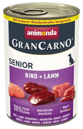 Animonda GranCarno Original Senior Rind Lamm Wołowina + Jagnięcina puszka 400g