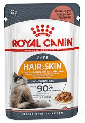 Royal Canin Hair & Skin Care w sosie  karma mokra dla kotów dorosłych, zdrowa skóra, piękna sierść saszetka 85g