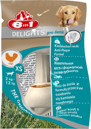 8in1 Przysmak dla psa kość dentystyczna Delights Pro Dental XS 1 szt.