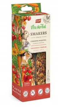 Vitapol Vita Herbal Smakers czerwone warzywa dla gryzoni i królika 90g, 5 szt. display