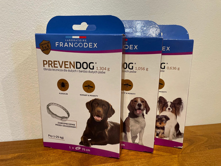 FRANCODEX PL Obroża biobójcza PREVENDOG 35 cm dla bardzo małych psów do 5 kg - 1 szt.