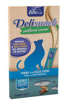 LIFE CAT DELI SNACK NATURAL CREAM 6x15g   TUNA /12