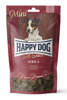 HappyDog Soft Snack Mini Afryka, przysmak dla psów dorosłych do 10 kg, struś, 100g, saszetka