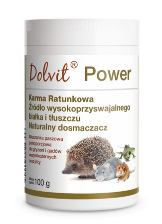 Dolvit Power - karma ratunkowa dla gryzoni wszystkożernych, jeży i gadów 100g