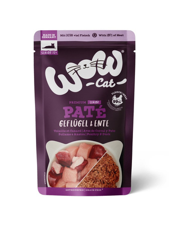 WOW CAT Senior Geflugel Ente - drób z kaczką dla kota seniora (125g)