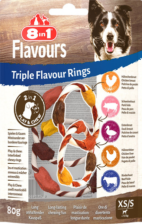 8in1 Przysmak FLAVOURS Triple Flavour Rings XS/S